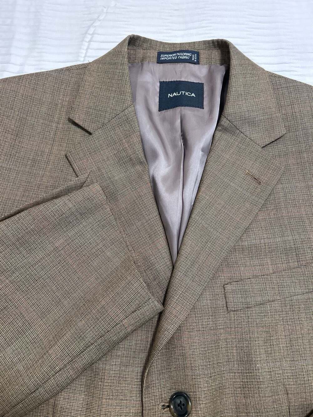 Nautica Sport Coat Size 40R Brown Wool Blazer